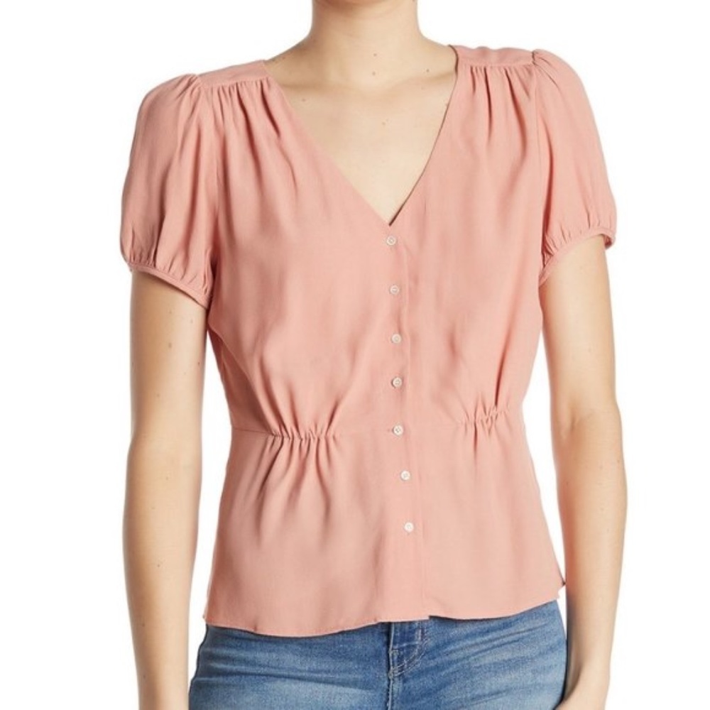 J. Crew Short Sleeve Button Peplum Blouse